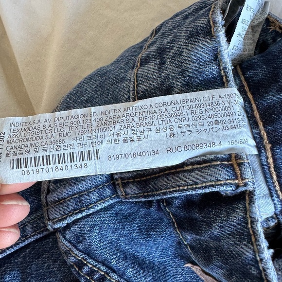 Zara- Jeans women’s 2 blue denim 8197 buttons - Picture 5 of 8